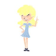 cartoon girl making point N13