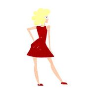 cartoon woman posing in dress N46