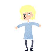 cartoon nervous woman N46