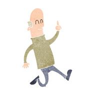 cartoon bald man with idea N28