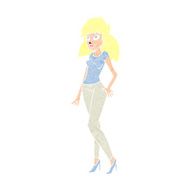 cartoon pretty woman N341
