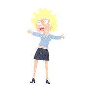 cartoon frightened woman N35