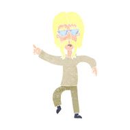 cartoon hippie man wearing glasses N12