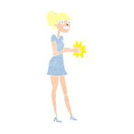 Cartoon Woman Clapping Hands N14