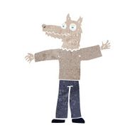 cartoon happy wolf man N18