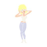 cartoon pretty woman N342