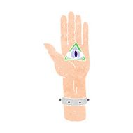 cartoon spooky hand symbol N12