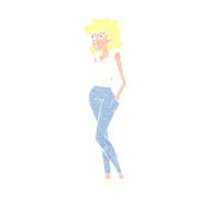 cartoon pretty woman N345