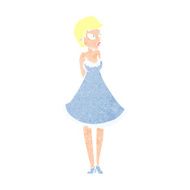 cartoon pretty woman in dress N60
