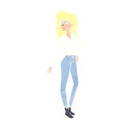 cartoon pretty woman N346