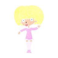 cartoon waving girl N14