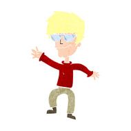 cartoon waving cool guy N10
