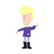 cartoon worried man giving thumbs up symbol N11