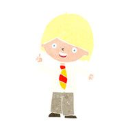 cartoon school boy answering question N59