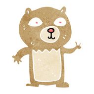 cartoon waving teddy bear N40