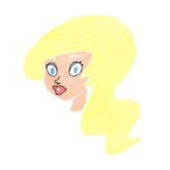cartoon pretty female face N117