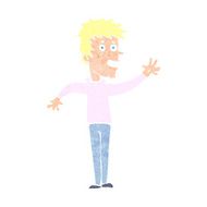 cartoon happy boy waving N27