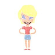 cartoon woman with hands on hips N277