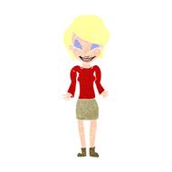 cartoon woman shrugging her shoulders N2