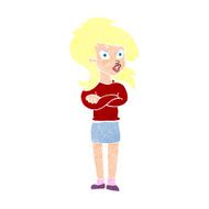 cartoon woman with folded arms N36