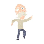cartoon sad old man pointing N13