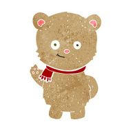 cartoon waving teddy bear N44