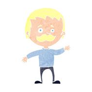 cartoon man with mustache waving N36