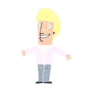 cartoon grining man with open arms N13