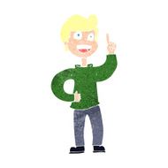 cartoon boy with great idea N12