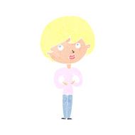 cartoon woman making Who Me? gesture N59