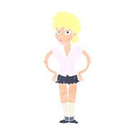 cartoon woman with hands on hips N278
