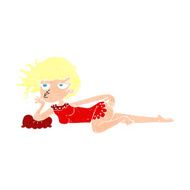 cartoon woman in sexy pose N21