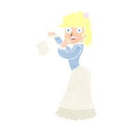cartoon victorian woman dropping handkerchief N11