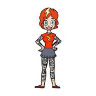 cartoon woman with heavy tattoos N12