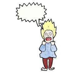 cartoon terrified man N323