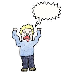 cartoon terrified man N324