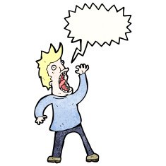 cartoon terrified man N325
