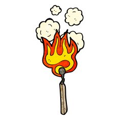 burning match cartoon N2