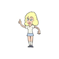 cartoon pretty woman with idea N76