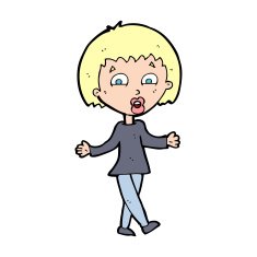 cartoon woman shrugging shoulders N531