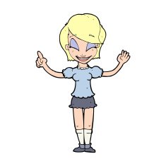 cartoon pretty girl with idea N33