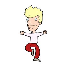 cartoon frightened man N124