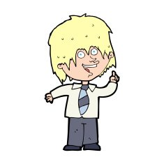 cartoon school boy with idea N37