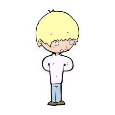 cartoon nervous boy N16