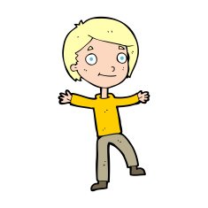 cartoon excited boy N171
