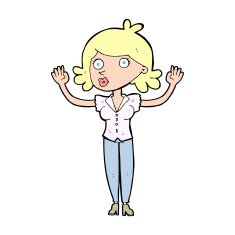 cartoon woman surrendering N11