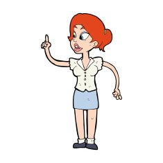 cartoon woman with great idea N26