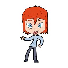 cartoon relaxed woman pointing N11