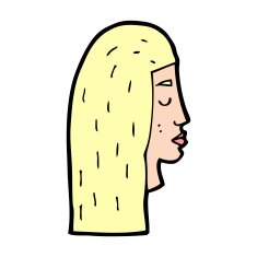 cartoon female face profile N11