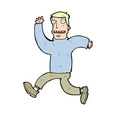cartoon terrified man N326